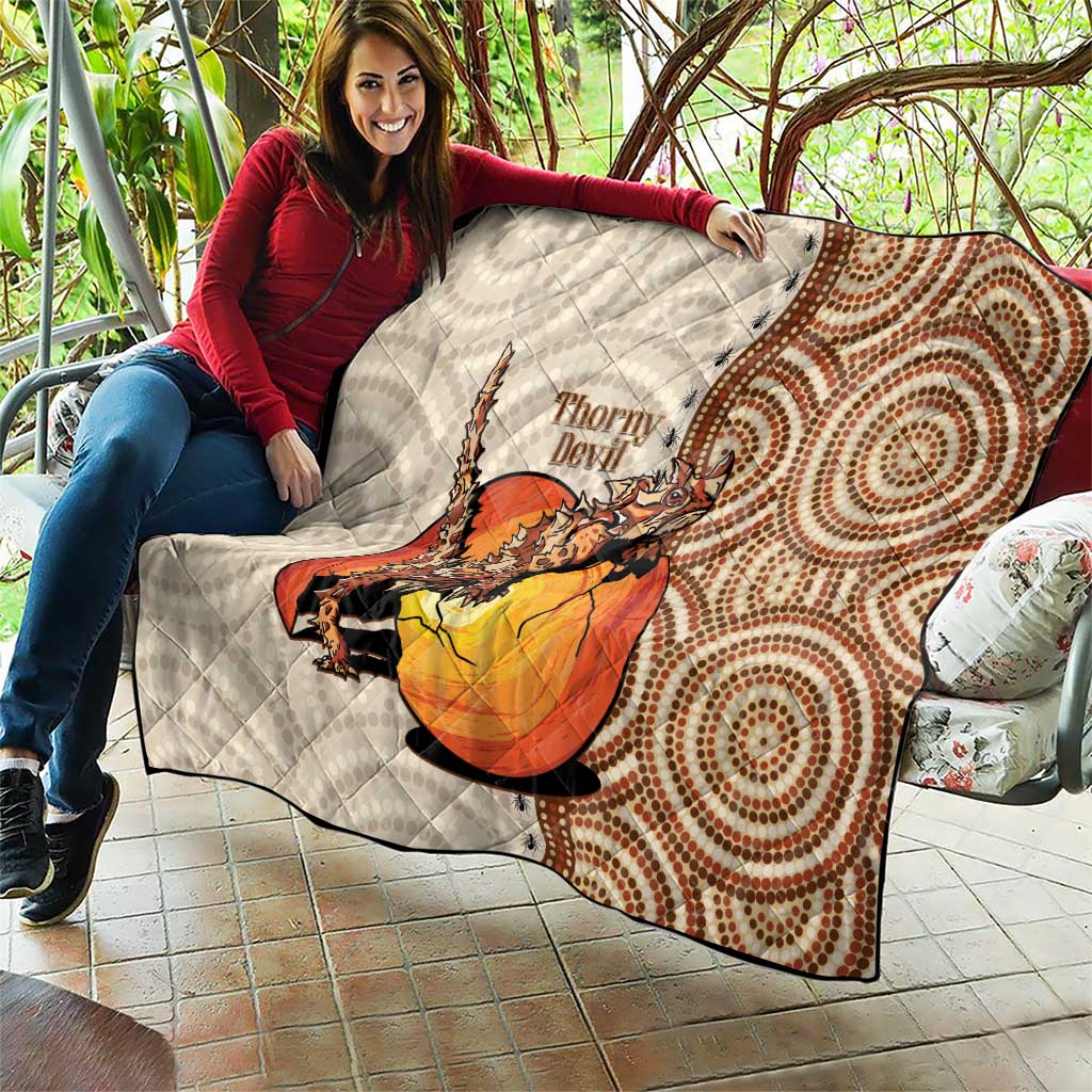 Thorny Devil Australia Quilt Baby Moloch Horridus With Ants - Aboriginal Art