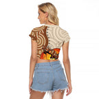 Thorny Devil Australia Raglan Cropped T Shirt Baby Moloch Horridus With Ants - Aboriginal Art