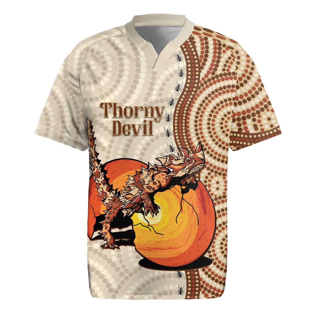 Thorny Devil Australia Rugby Jersey Baby Moloch Horridus With Ants - Aboriginal Art