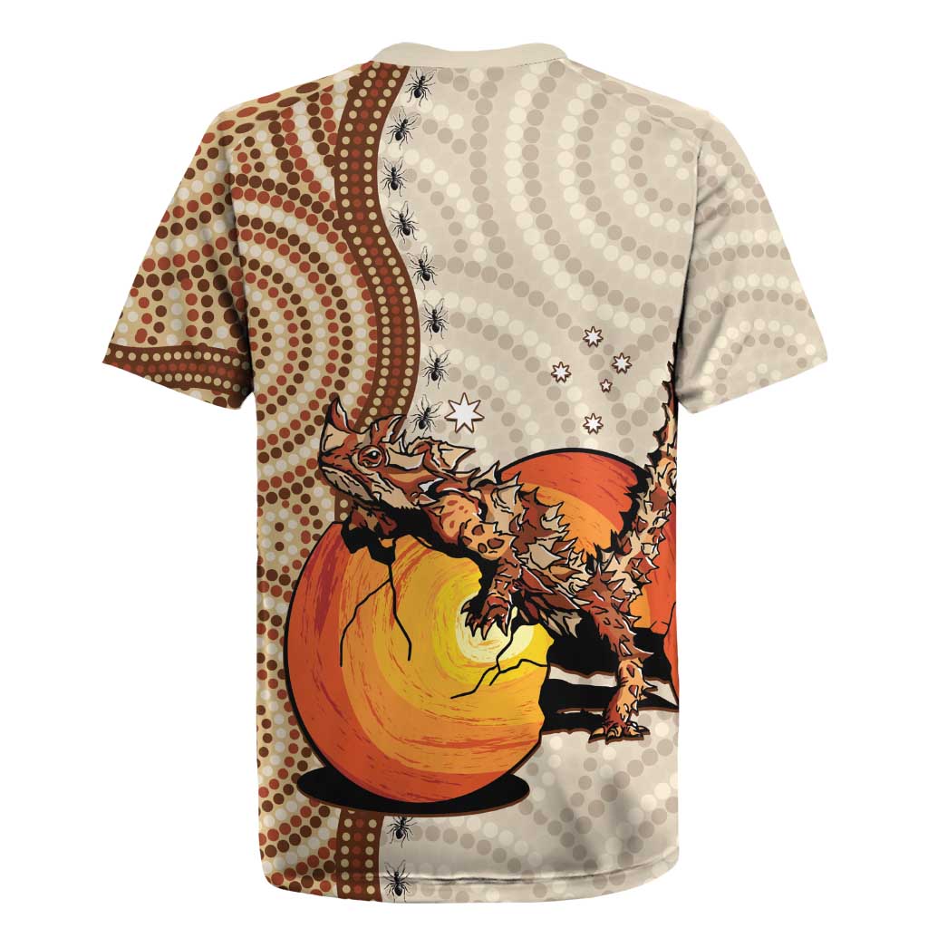 Thorny Devil Australia Rugby Jersey Baby Moloch Horridus With Ants - Aboriginal Art