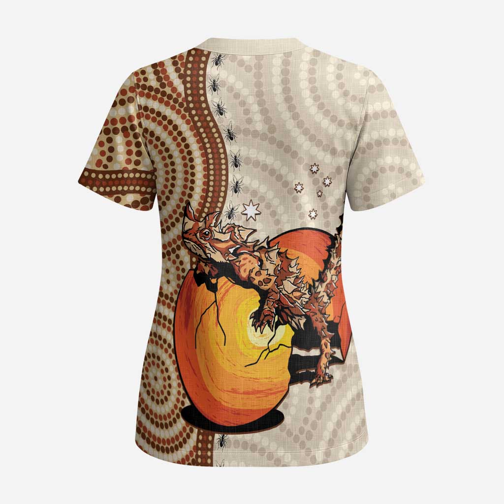 Thorny Devil Australia Scrub Top Baby Moloch Horridus With Ants - Aboriginal Art - Aussie Hoodie