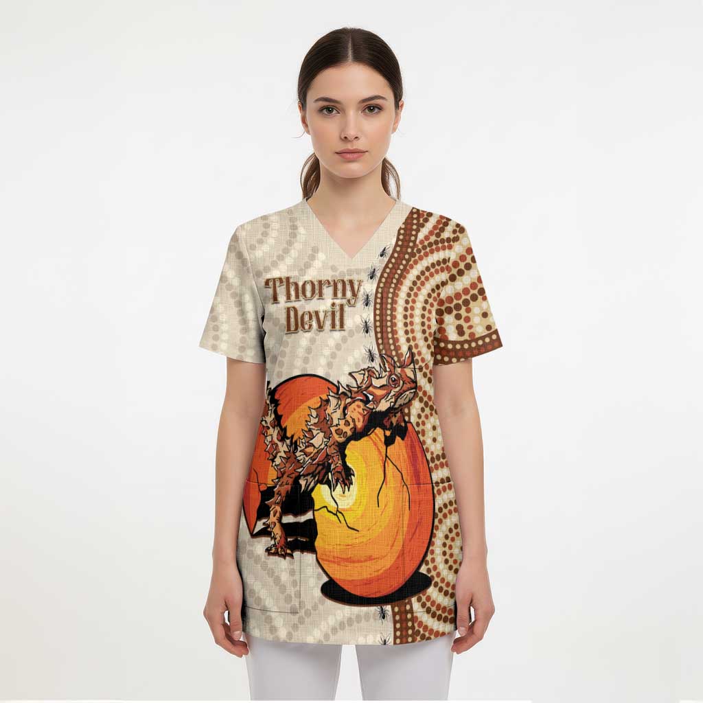 Thorny Devil Australia Scrub Top Baby Moloch Horridus With Ants - Aboriginal Art - Aussie Hoodie
