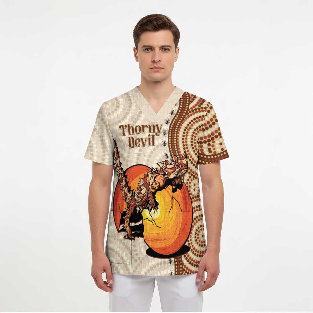 Thorny Devil Australia Scrub Top Baby Moloch Horridus With Ants - Aboriginal Art - Aussie Hoodie