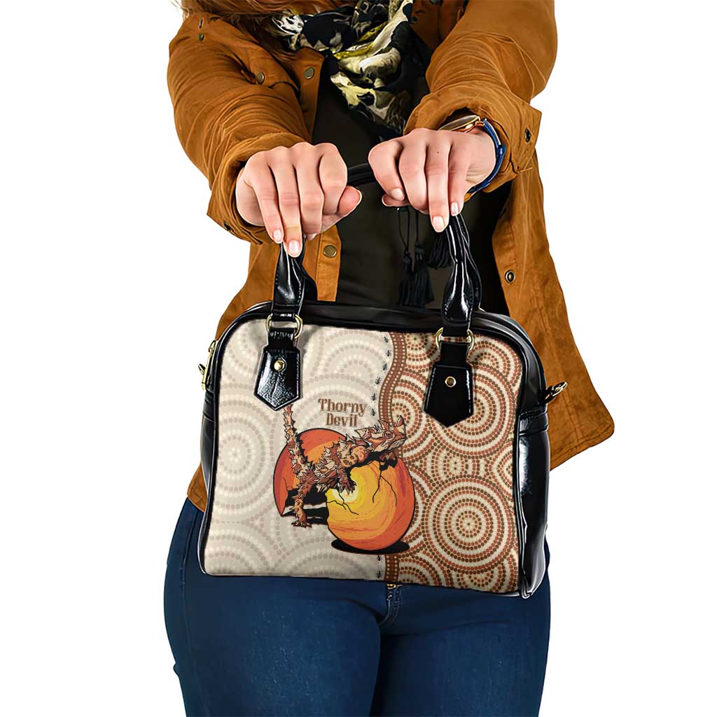Thorny Devil Australia Shoulder Handbag Baby Moloch Horridus With Ants - Aboriginal Art
