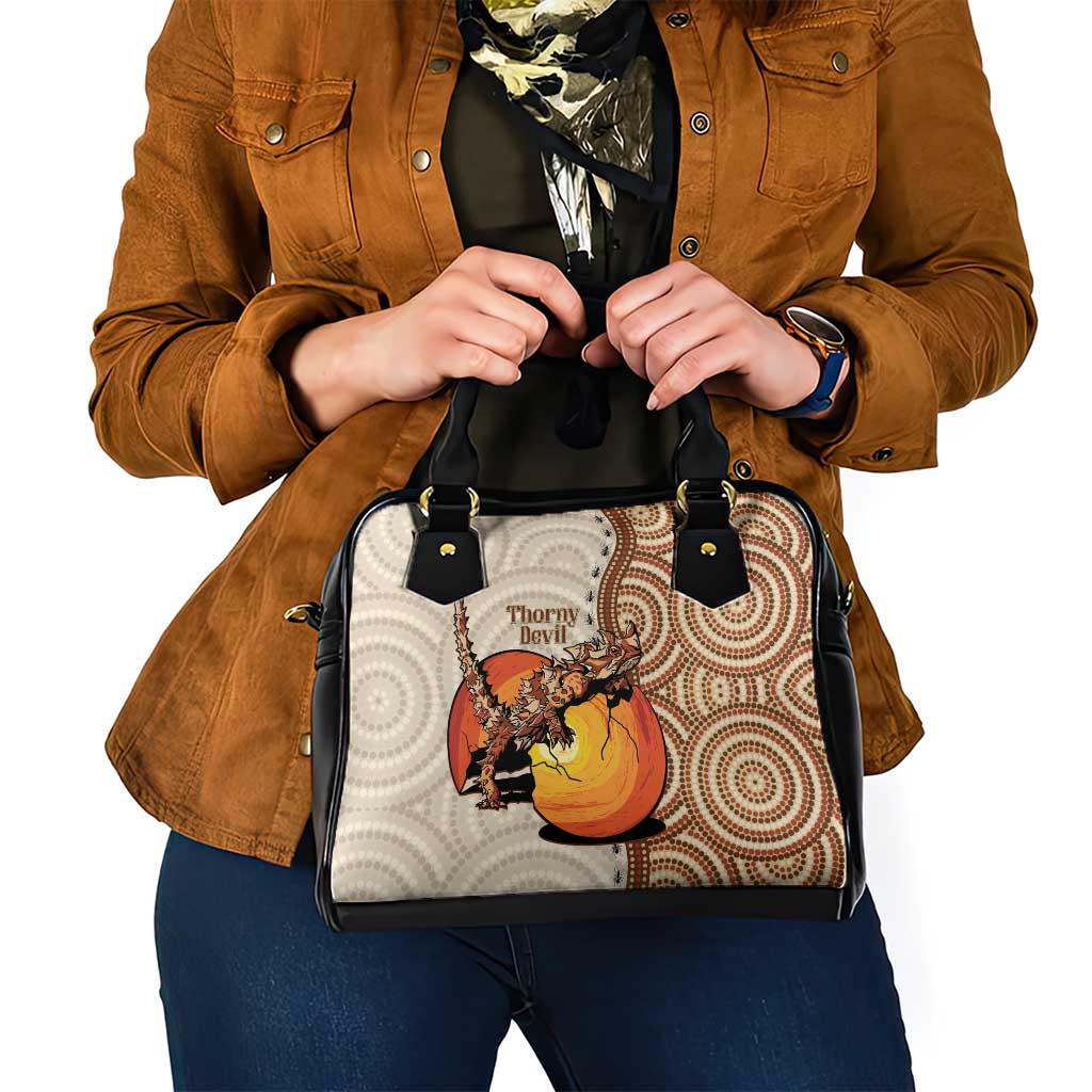 Thorny Devil Australia Shoulder Handbag Baby Moloch Horridus With Ants - Aboriginal Art