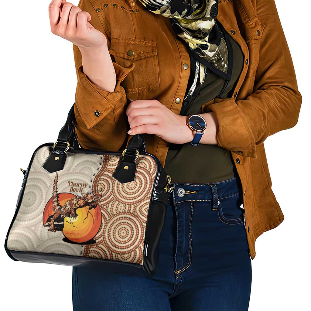 Thorny Devil Australia Shoulder Handbag Baby Moloch Horridus With Ants - Aboriginal Art