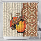 Thorny Devil Australia Shower Curtain Baby Moloch Horridus With Ants - Aboriginal Art