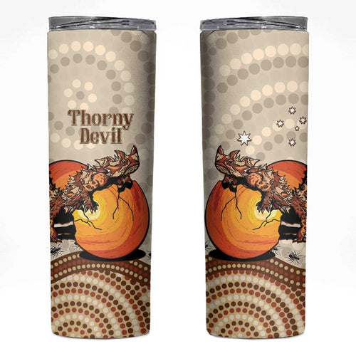 Thorny Devil Australia Skinny Tumbler Baby Moloch Horridus With Ants - Aboriginal Art