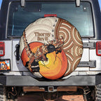 Thorny Devil Australia Spare Tire Cover Baby Moloch Horridus With Ants - Aboriginal Art