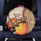 Thorny Devil Australia Spare Tire Cover Baby Moloch Horridus With Ants - Aboriginal Art