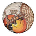Thorny Devil Australia Spare Tire Cover Baby Moloch Horridus With Ants - Aboriginal Art