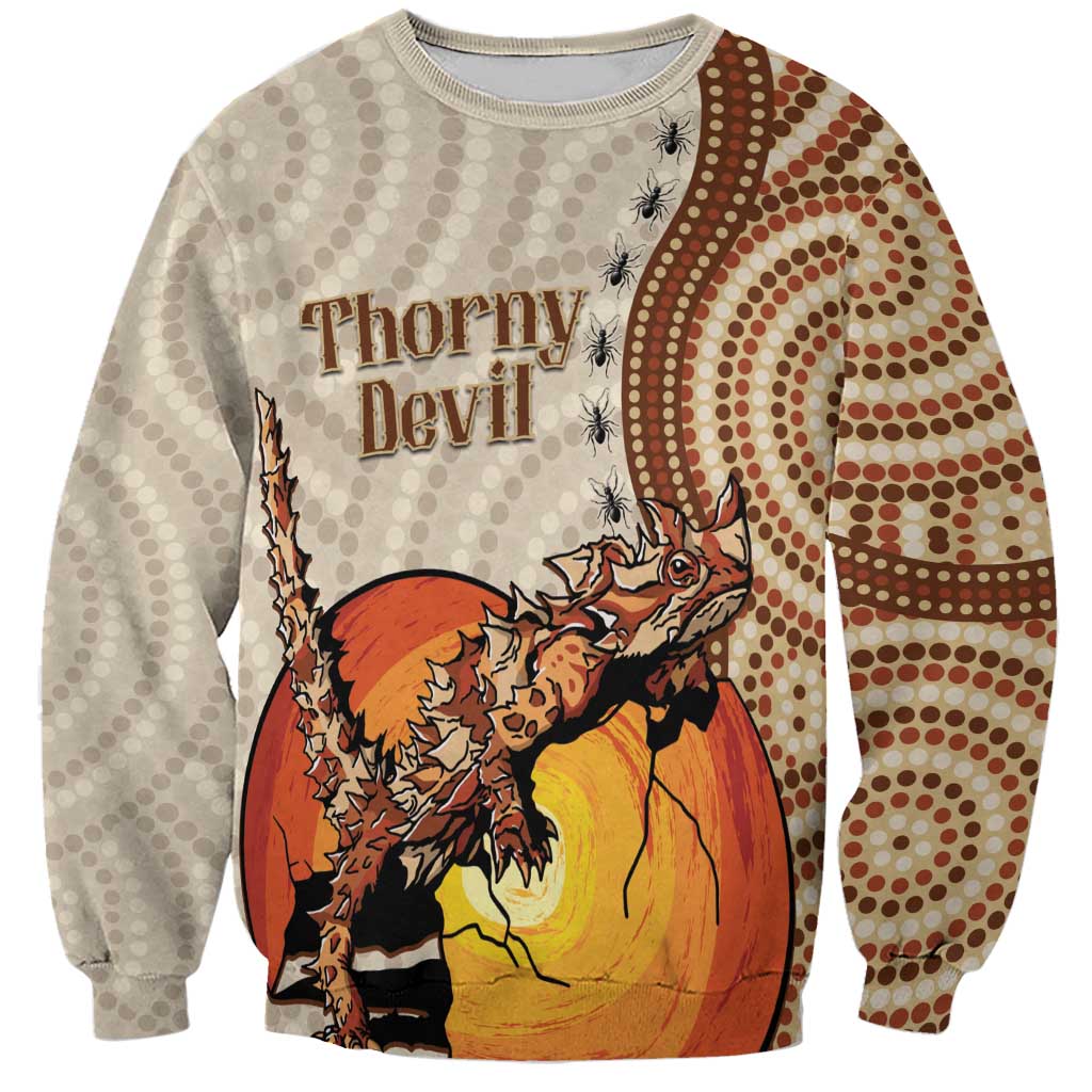Thorny Devil Australia Sweatshirt Baby Moloch Horridus With Ants - Aboriginal Art
