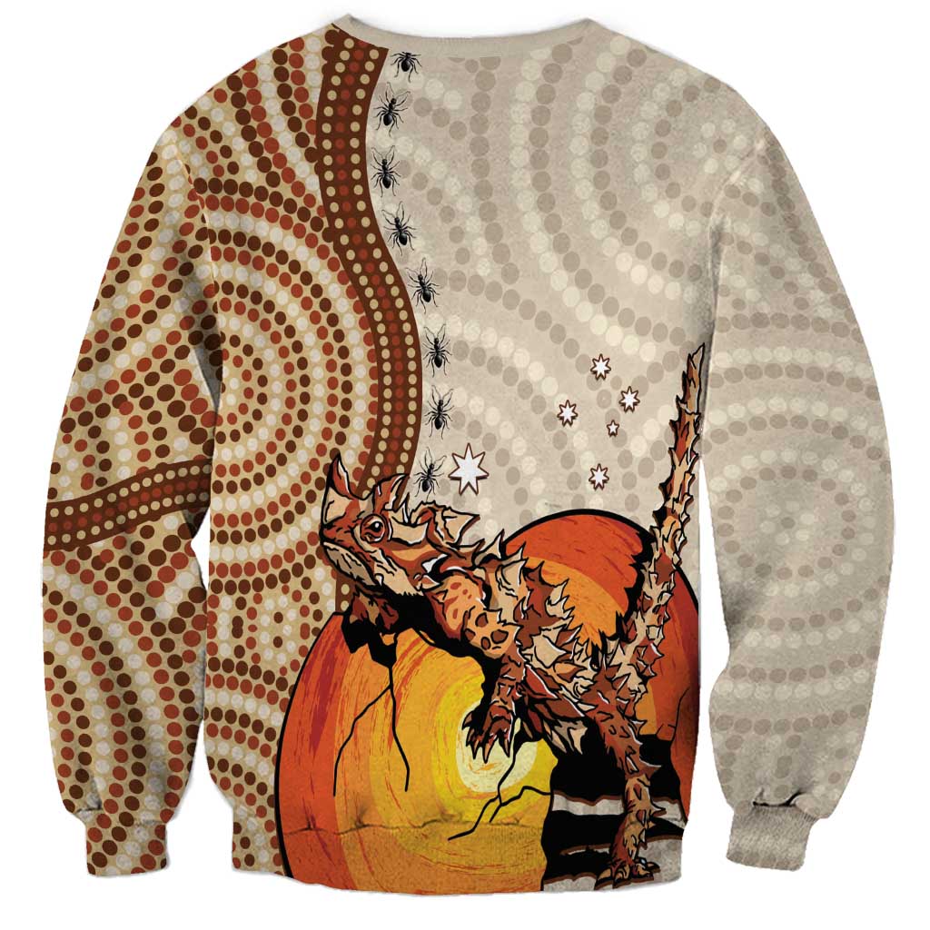 Thorny Devil Australia Sweatshirt Baby Moloch Horridus With Ants - Aboriginal Art