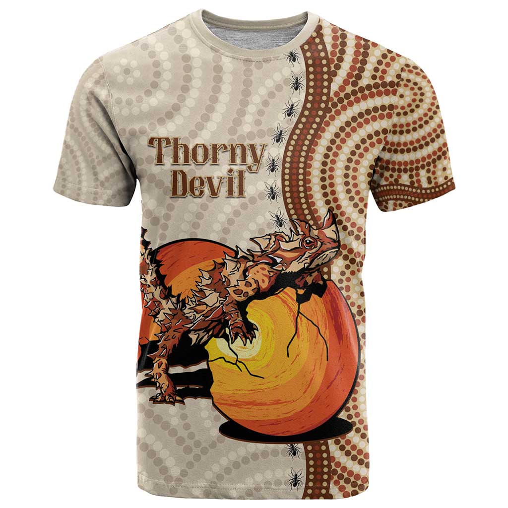 Thorny Devil Australia T Shirt Baby Moloch Horridus With Ants - Aboriginal Art