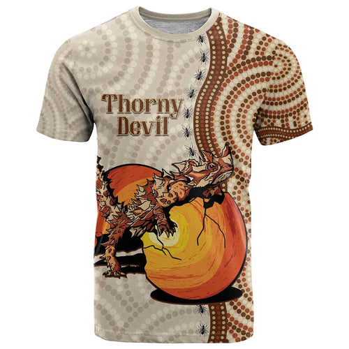 Thorny Devil Australia T Shirt Baby Moloch Horridus With Ants - Aboriginal Art