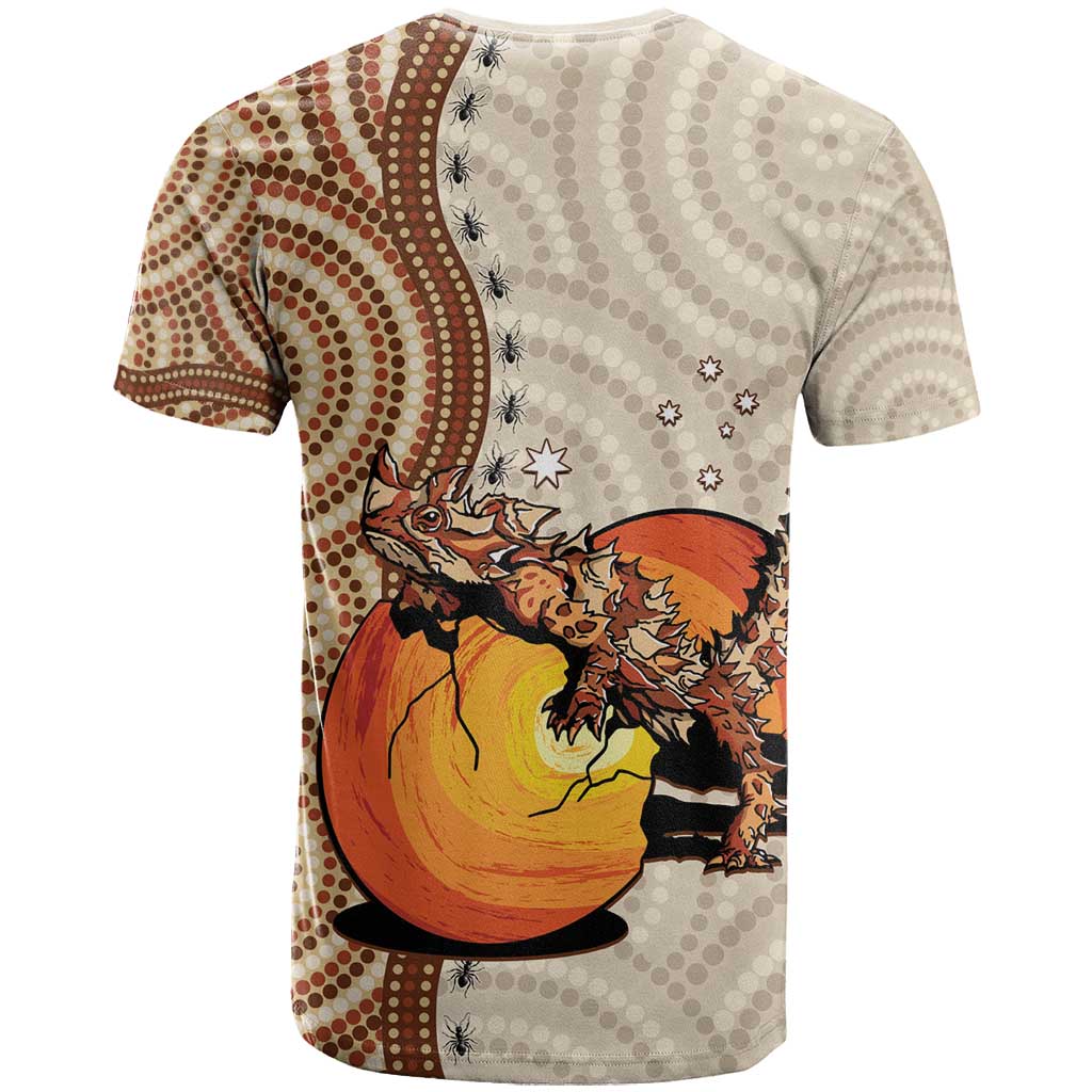 Thorny Devil Australia T Shirt Baby Moloch Horridus With Ants - Aboriginal Art