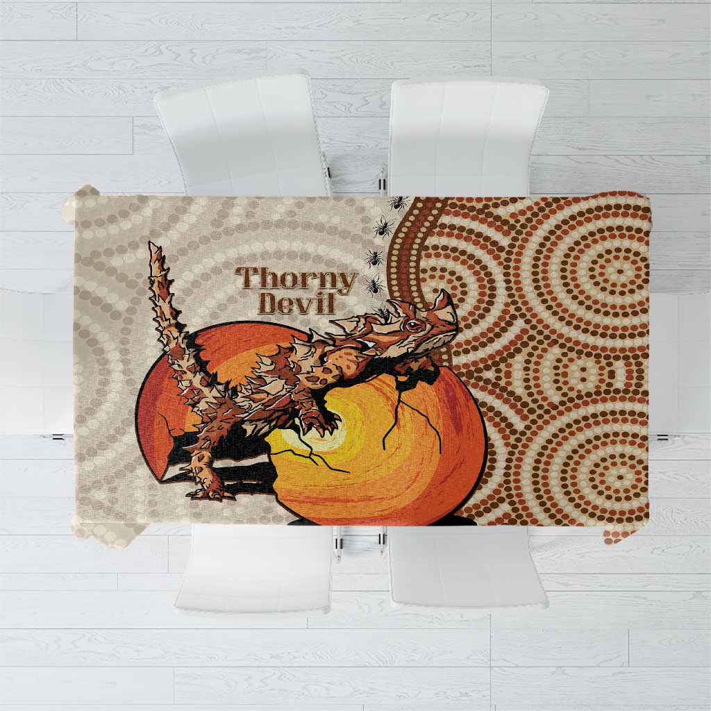 Thorny Devil Australia Tablecloth Baby Moloch Horridus With Ants - Aboriginal Art
