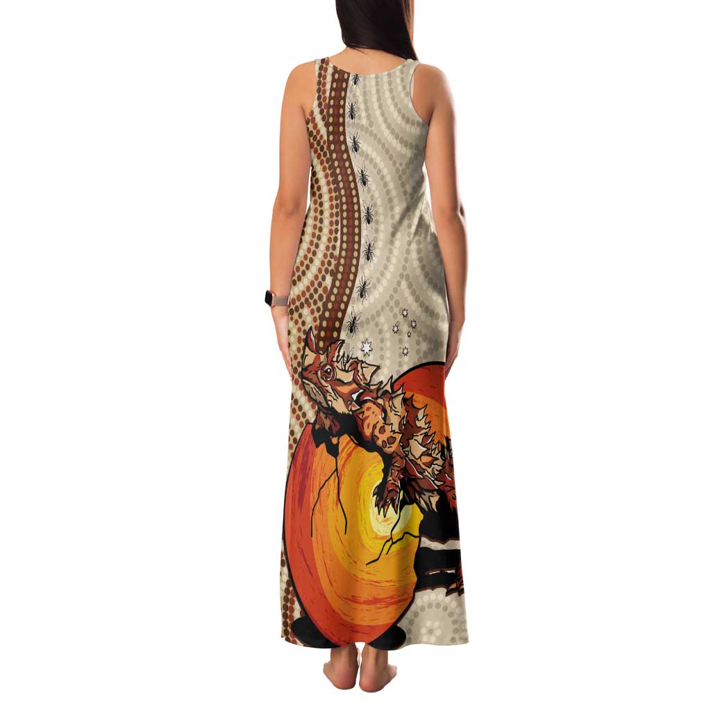 Thorny Devil Australia Tank Maxi Dress Baby Moloch Horridus With Ants - Aboriginal Art
