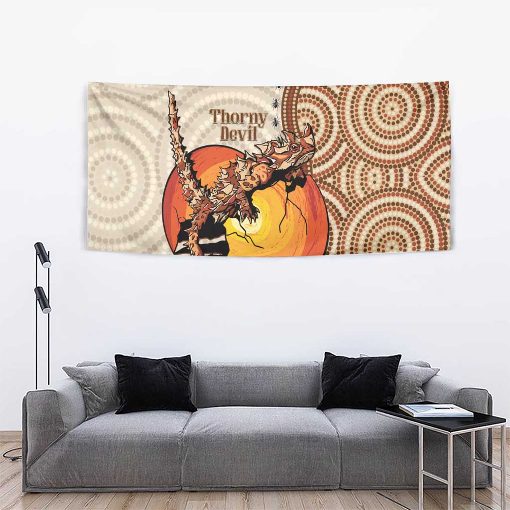 Thorny Devil Australia Tapestry Baby Moloch Horridus With Ants - Aboriginal Art