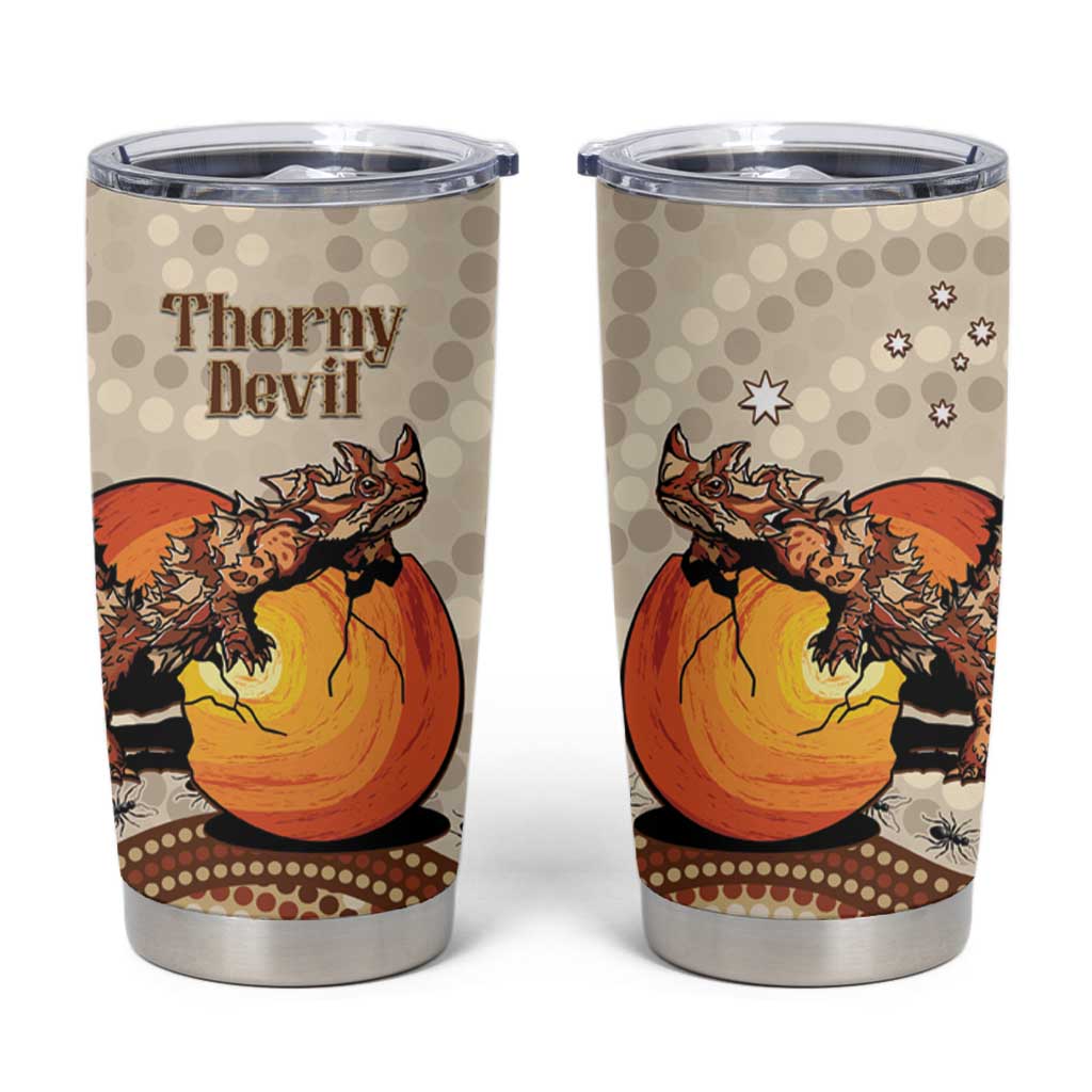 Thorny Devil Australia Tumbler Cup Baby Moloch Horridus With Ants - Aboriginal Art