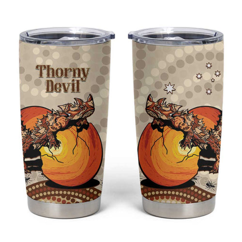 Thorny Devil Australia Tumbler Cup Baby Moloch Horridus With Ants - Aboriginal Art