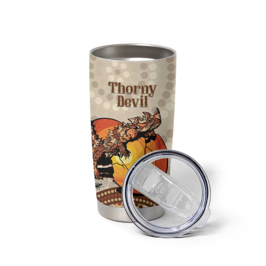 Thorny Devil Australia Tumbler Cup Baby Moloch Horridus With Ants - Aboriginal Art