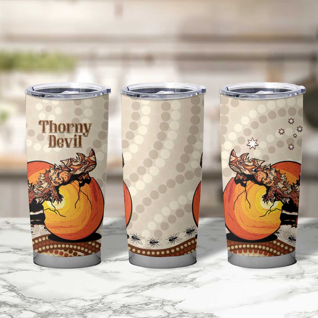 Thorny Devil Australia Tumbler Cup Baby Moloch Horridus With Ants - Aboriginal Art
