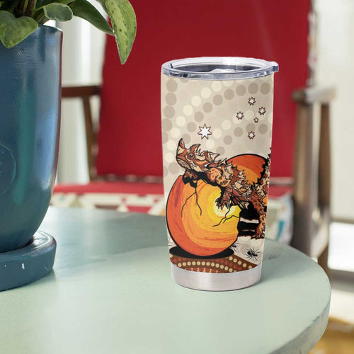 Thorny Devil Australia Tumbler Cup Baby Moloch Horridus With Ants - Aboriginal Art
