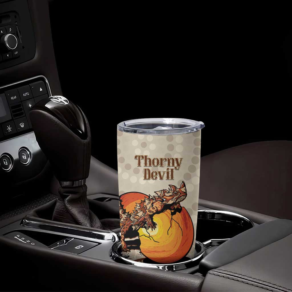 Thorny Devil Australia Tumbler Cup Baby Moloch Horridus With Ants - Aboriginal Art