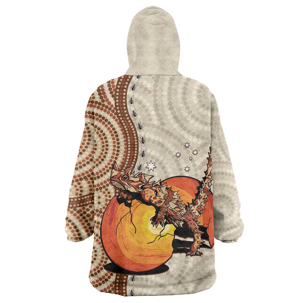 Thorny Devil Australia Wearable Blanket Hoodie Baby Moloch Horridus With Ants - Aboriginal Art