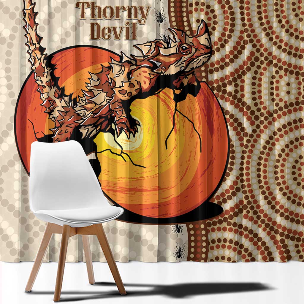 Thorny Devil Australia Window Curtain Baby Moloch Horridus With Ants - Aboriginal Art