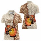 Thorny Devil Australia Women Polo Shirt Baby Moloch Horridus With Ants - Aboriginal Art