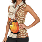 Thorny Devil Australia Women Sleeveless Polo Shirt Baby Moloch Horridus With Ants - Aboriginal Art