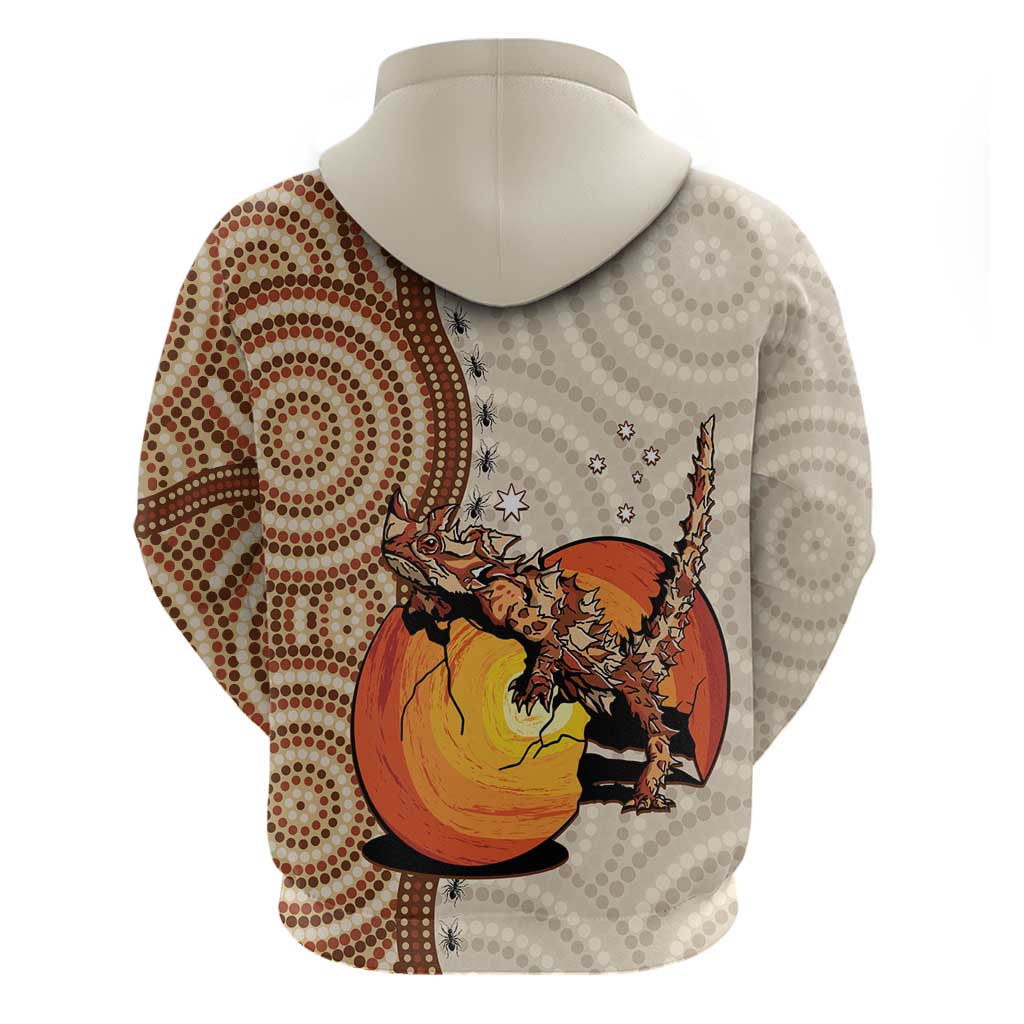 Thorny Devil Australia Zip Hoodie Baby Moloch Horridus With Ants - Aboriginal Art