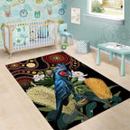 Australia Palm Cockatoo Area Rug Aussie Banksia - Aboriginal Pattern