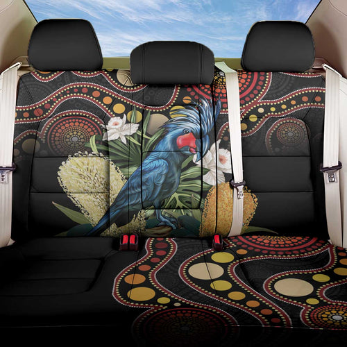 Australia Palm Cockatoo Back Car Seat Cover Aussie Banksia - Aboriginal Pattern