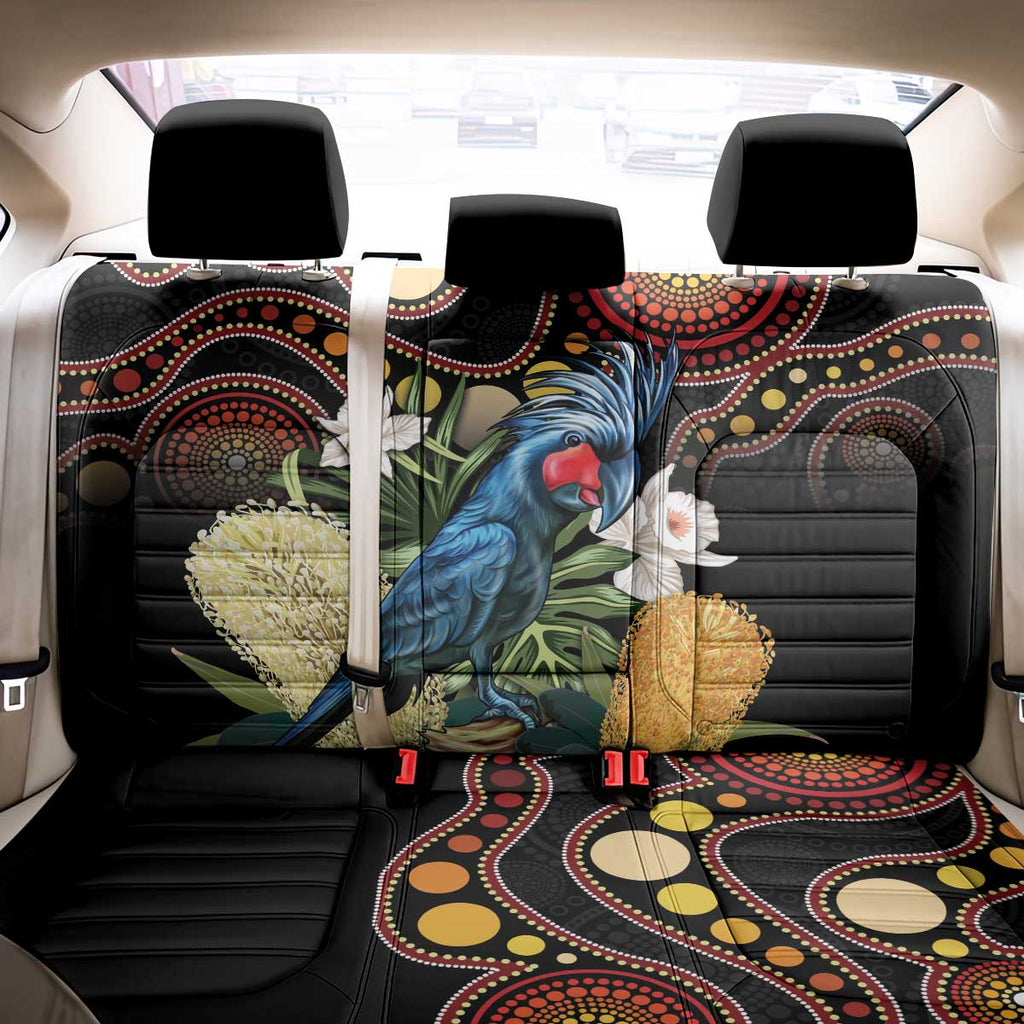Australia Palm Cockatoo Back Car Seat Cover Aussie Banksia - Aboriginal Pattern