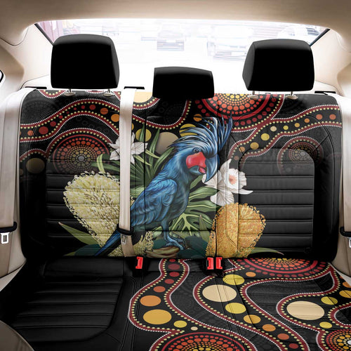 Australia Palm Cockatoo Back Car Seat Cover Aussie Banksia - Aboriginal Pattern