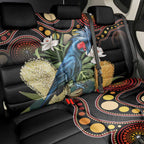 Australia Palm Cockatoo Back Car Seat Cover Aussie Banksia - Aboriginal Pattern