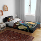 Australia Palm Cockatoo Bedding Set Aussie Banksia - Aboriginal Pattern