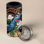 Australia Palm Cockatoo 4 in 1 Can Cooler Tumbler Aussie Banksia - Aboriginal Pattern