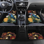 Australia Palm Cockatoo Car Mats Aussie Banksia - Aboriginal Pattern