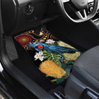 Australia Palm Cockatoo Car Mats Aussie Banksia - Aboriginal Pattern