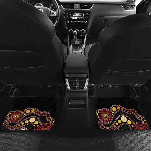 Australia Palm Cockatoo Car Mats Aussie Banksia - Aboriginal Pattern
