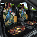 Australia Palm Cockatoo Car Seat Cover Aussie Banksia - Aboriginal Pattern
