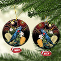 Australia Palm Cockatoo Ceramic Ornament Aussie Banksia - Aboriginal Pattern
