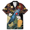 Australia Palm Cockatoo Family Matching Mermaid Dress and Hawaiian Shirt Aussie Banksia - Aboriginal Pattern