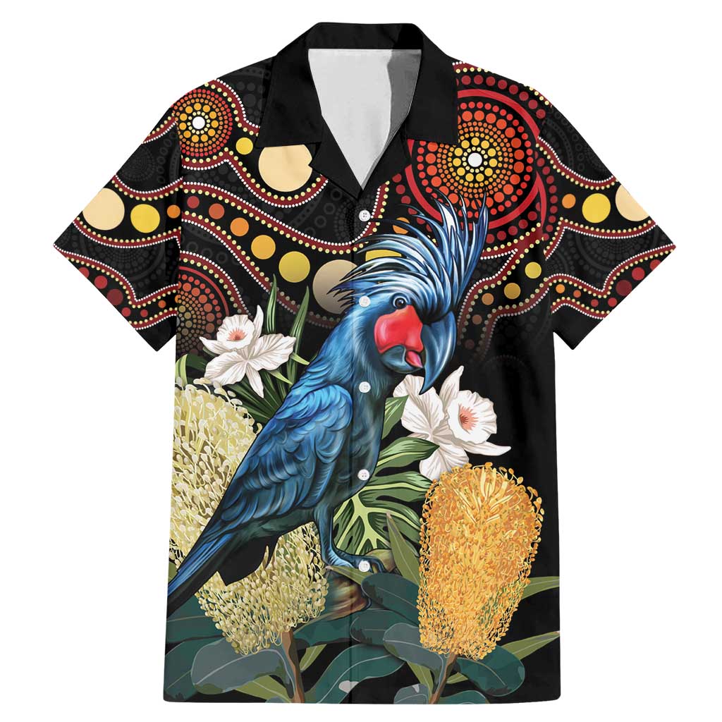 Australia Palm Cockatoo Family Matching Mermaid Dress and Hawaiian Shirt Aussie Banksia - Aboriginal Pattern