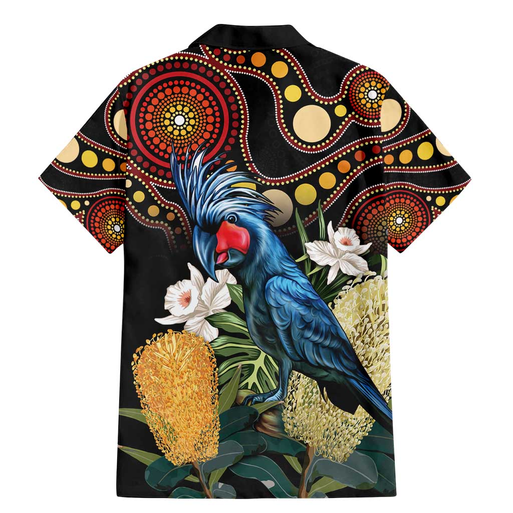 Australia Palm Cockatoo Family Matching Mermaid Dress and Hawaiian Shirt Aussie Banksia - Aboriginal Pattern
