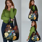 Australia Palm Cockatoo Grocery Bag Aussie Banksia - Aboriginal Pattern